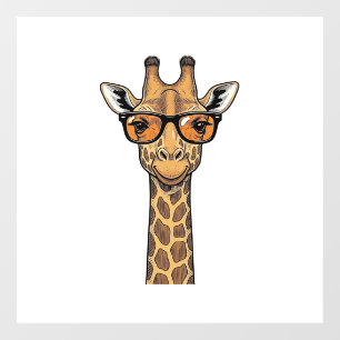 Autocollant Pour Fenêtre Lunettes de soleil de girafe cool Vintage Chemise