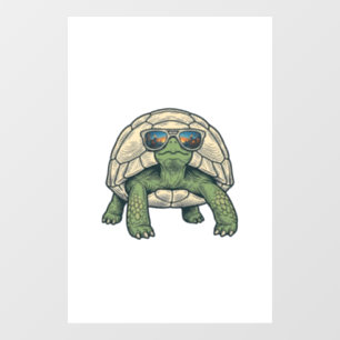 Autocollant Pour Fenêtre Lunettes de soleil tortue Vintage Vector Design_1