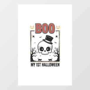 Autocollant Pour Fenêtre Ma chemise bébé 1er Halloween crâne gravure vintag