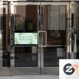 Autocollant Pour Fenêtre Magasin Commercial Floral Bienvenue aux Passants
