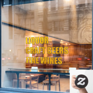 Autocollant Pour Fenêtre Magasin de bière artisanale et de vins fins avec l