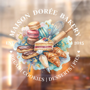 Autocollant Pour Fenêtre Magasin de Boulangerie Pâtissier Desserts Boulange