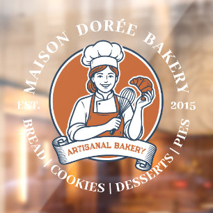 Autocollant Pour Fenêtre Magasin de Boulangerie Pâtissier Desserts Boulange
