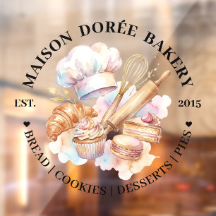 Autocollant Pour Fenêtre Magasin de boulangerie Pâtissier Desserts Boulange