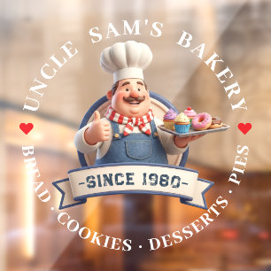 Autocollant Pour Fenêtre Magasin de Boulangerie Pâtissier Pâtisseries Sucre