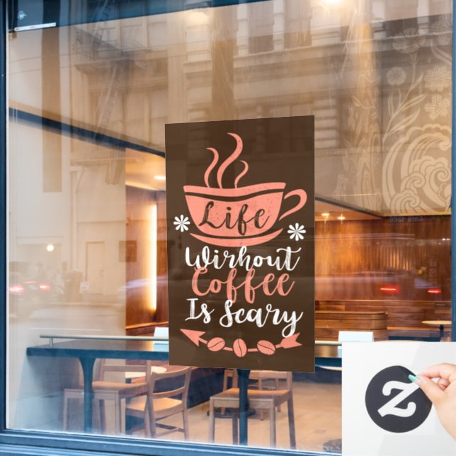 Autocollant Pour Fenêtre magasin de café mot art (Fenêtre de café)