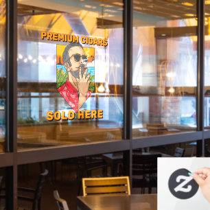 Autocollant Pour Fenêtre Magasin de Fumée Cigares Premium Vendus Ici Public