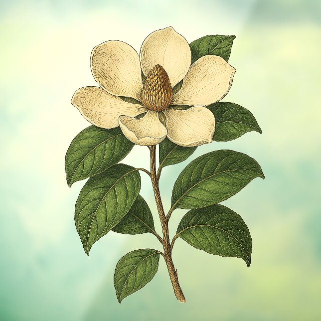 Autocollant Pour Fenêtre Magnolia Vintage (Feuille 3)