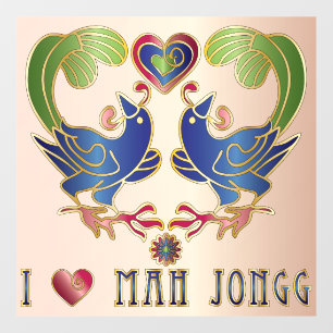 Autocollant Pour Fenêtre Mah Jongg Love Window Cling