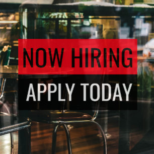 Autocollant Pour Fenêtre Maintenant, embauchez, postulez dès aujourd'hui, e