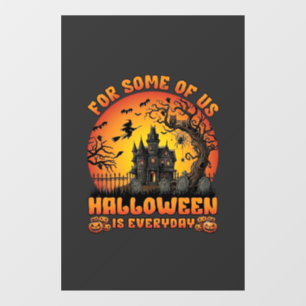 Autocollant Pour Fenêtre Maison Hantée Tous Les Jours Halloween Sorcière Lu