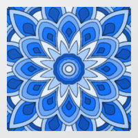 Mandala en bleu Clouage de fenêtre