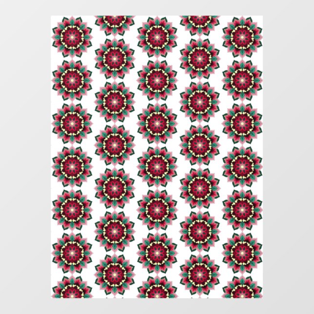 Autocollant Pour Fenêtre Mandala Motif 02 en rose profond (Feuille)