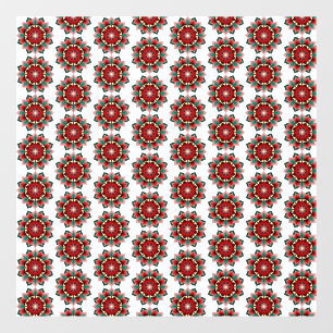 Autocollant Pour Fenêtre Mandala Motif 02 en rouge