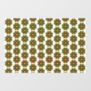 Autocollant Pour Fenêtre Mandala Motif 2002 en jaune et bronzette
