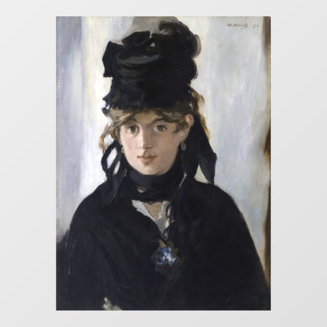 Autocollant Pour Fenêtre Manet - Berthe Morisot with a bouquet of violets (Feuille)
