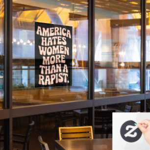 Autocollant Pour Fenêtre Manifestante féministe anti-Trump anti-MAGA