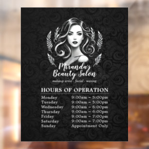 Autocollant Pour Fenêtre Maquillage Artiste Coiffure Styliste Heures d'ouve