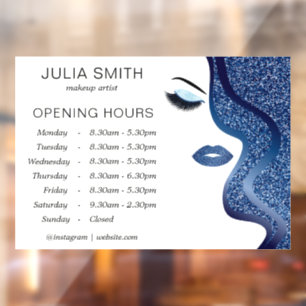 Autocollant Pour Fenêtre Maquillage avec effet de paillettes bleu foncé