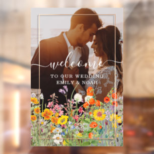 Autocollant Pour Fenêtre Mariage campagnard de fleurs sauvages colorées Bie