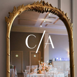 Autocollant Pour Fenêtre Mariage Chic Monogram Slash Art Déco