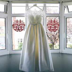 Autocollant Pour Fenêtre Mariage chinois classique Red Double Xi