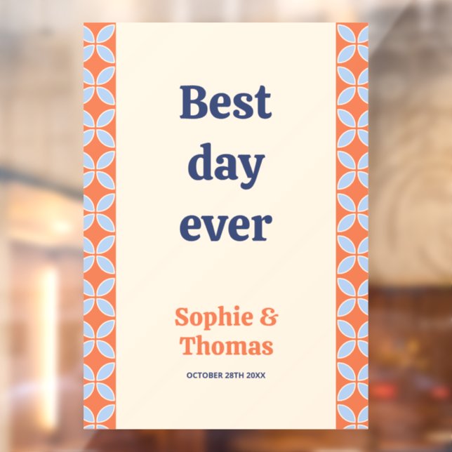 Autocollant Pour Fenêtre Mariage rétro du milieu du siècle (Feuille 2)