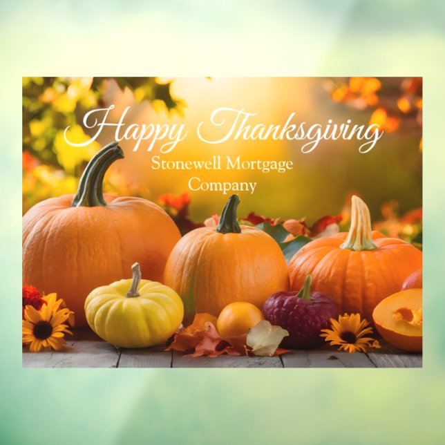 Autocollant Pour Fenêtre Marketing Citrouille de Thanksgiving sur mesure (Feuille 3)
