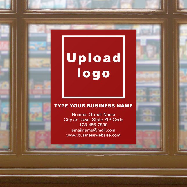 Autocollant Pour Fenêtre Marque d'affaires sur Clin de fenêtre rouge (Build brand name awareness. Your business brand on red window cling.)