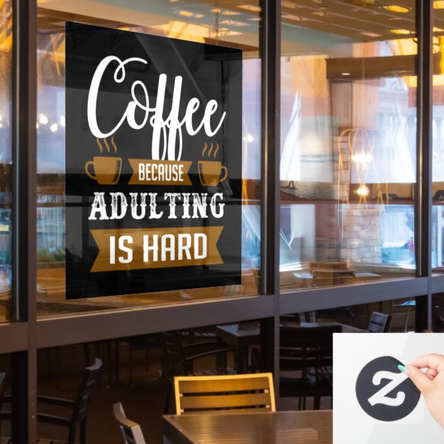 Autocollant Pour Fenêtre marrant café mot art Window Cling (Fenêtre du restaurant)