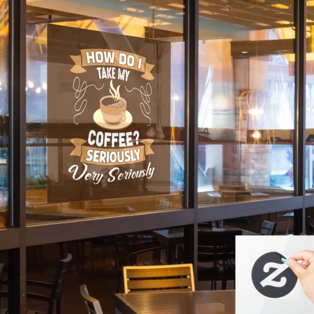 Autocollant Pour Fenêtre marrant café mot art Window Cling (Fenêtre du restaurant)