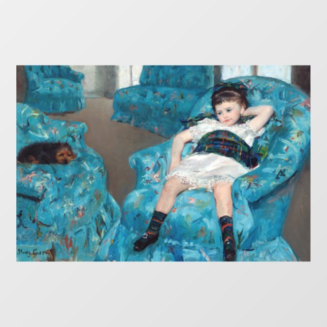 Autocollant Pour Fenêtre Mary Cassatt - Petite fille dans un fauteuil bleu (Feuille)