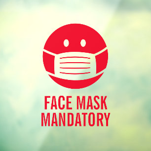 Autocollant Pour Fenêtre Masque de facemask obligatoire avertissement stati
