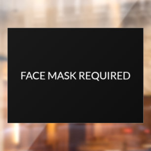 Autocollant Pour Fenêtre Masque visage requis noir et blanc élégant
