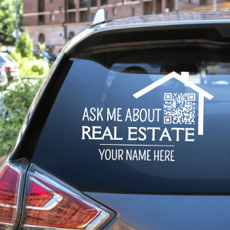 Autocollant Pour Fenêtre Me demander à propos de l'immobilier QR Code Decal
