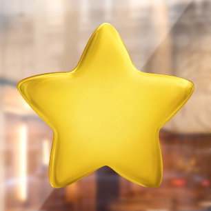 Autocollant Pour Fenêtre Médaille étoile de réalisation de Jelly jaune mign