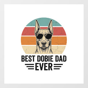 Autocollant Pour Fenêtre Meilleur papa Dobie vintage Doberman T-shirt_1