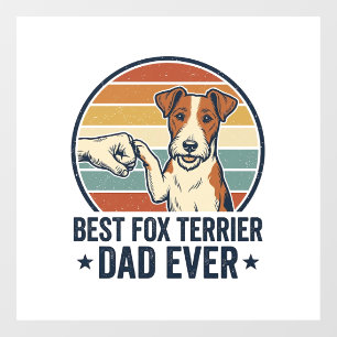 Autocollant Pour Fenêtre Meilleur Papa Fox Terrier Vintage T-Shirt pour Amo