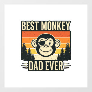 Autocollant Pour Fenêtre Meilleur Papa Singe Vintage T-shirt pour Papa Sing