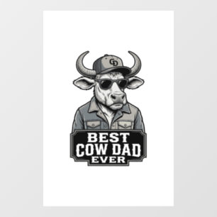 Autocollant Pour Fenêtre Meilleur papa vache jamais design de gravure vinta