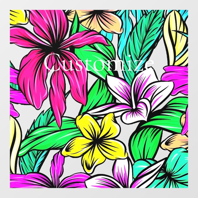 Autocollant Pour Fenêtre Mélange de fleurs tropicales Thunder_Cove (Feuille)