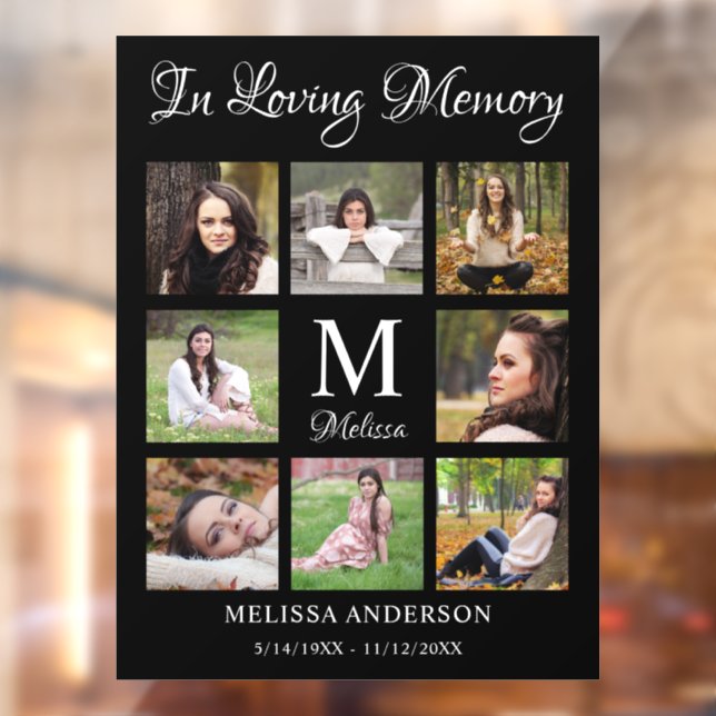 Autocollant Pour Fenêtre Mémoire d'amour Personnalisée Photo Collage Memori (Feuille 2)