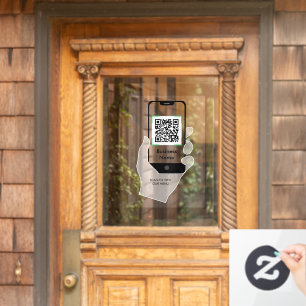 Autocollant Pour Fenêtre Menu de commande de café du restaurant QR Code san