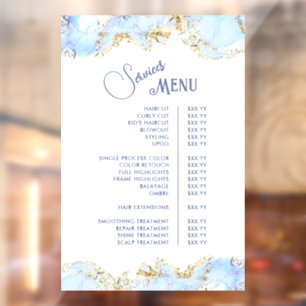 Autocollant Pour Fenêtre Menu des services de design de marbrure bleue