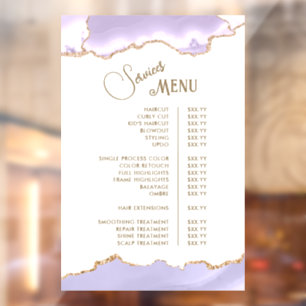 Autocollant Pour Fenêtre Menu des services de l'agate lavande