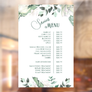 Autocollant Pour Fenêtre Menu des services de verdure émeraude