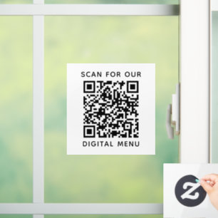 Autocollant Pour Fenêtre Menu numérique de code QR professionnel simple