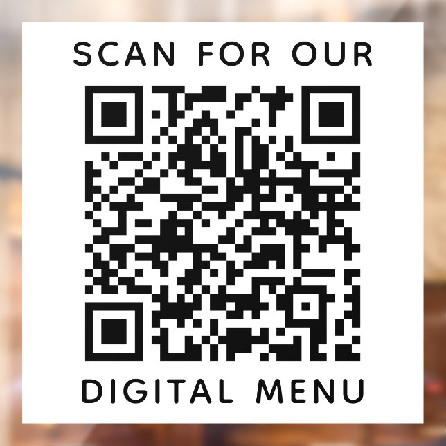 Autocollant Pour Fenêtre Menu numérique de code QR professionnel simple (Feuille 2)