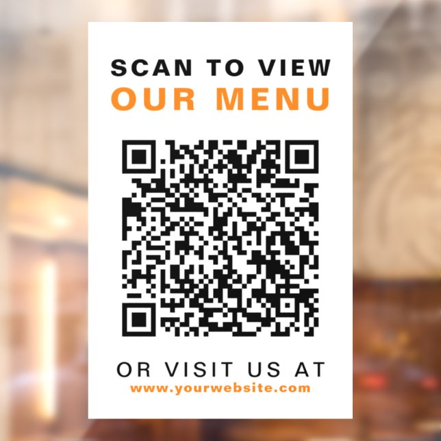 Autocollant Pour Fenêtre Menu QR Code Restaurant Café (Feuille 2)