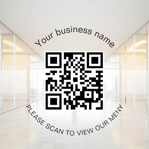 Autocollant Pour Fenêtre Menu qr code scan bar bar café